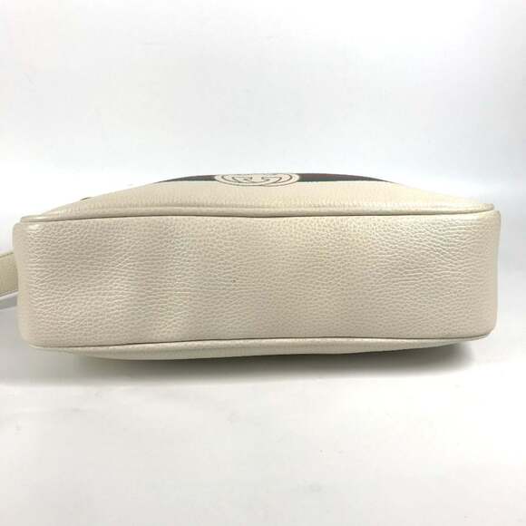 GUCCI Authentic White Leather Messenger Shoulder Bag - Picture 5 of 16